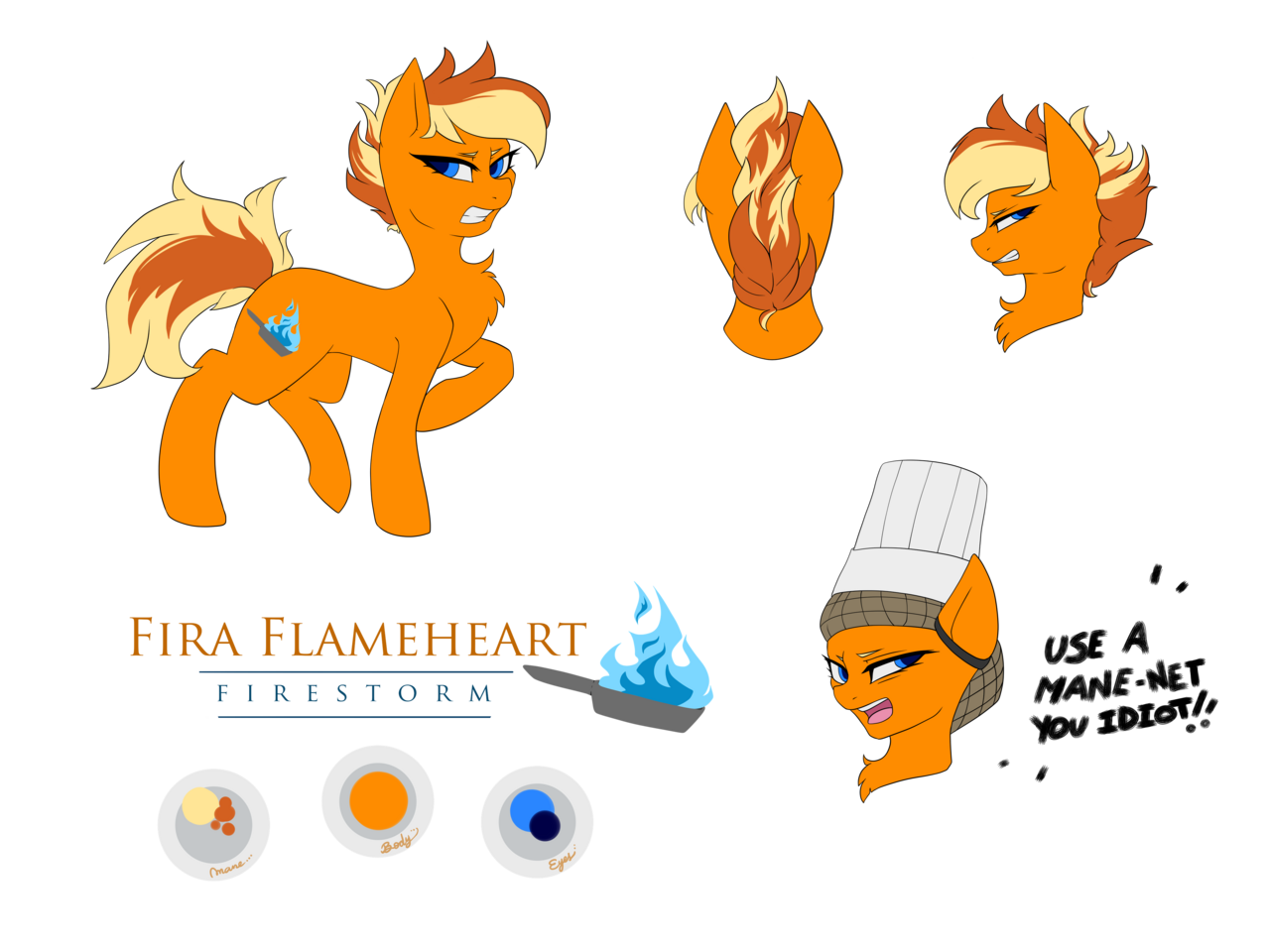 Fira Flamehearts reference sheet (flat color)